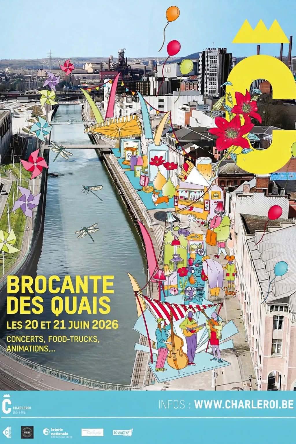 Affiche — Brocante des Quais de Charleroi, 20 et 21 juin 2026